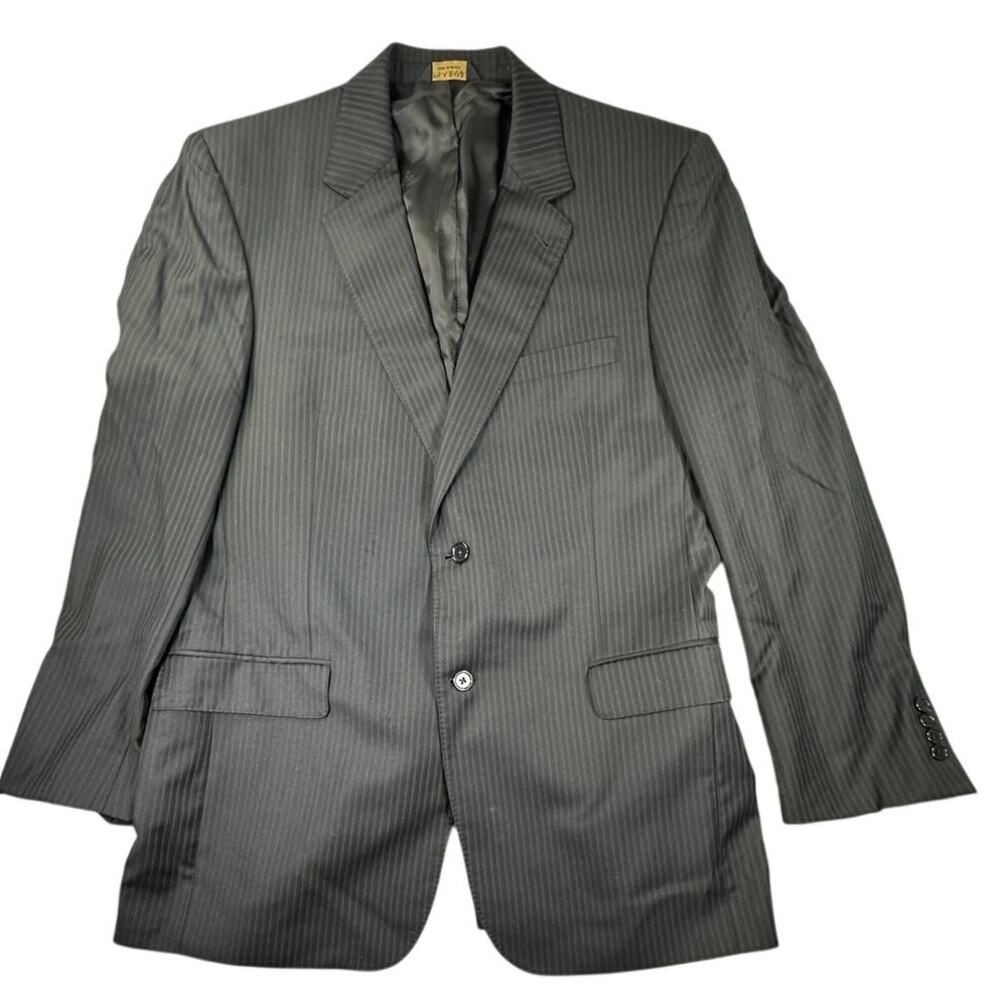 Jos A Bank Signature Gold Pinstripe Suit Jacket 100% Wool Blazer Gordon 43L